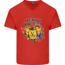 Heavy Metal Chemistry Periodic Table Mens V-Neck Cotton T-Shirt Red