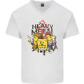 Heavy Metal Chemistry Periodic Table Mens V-Neck Cotton T-Shirt White