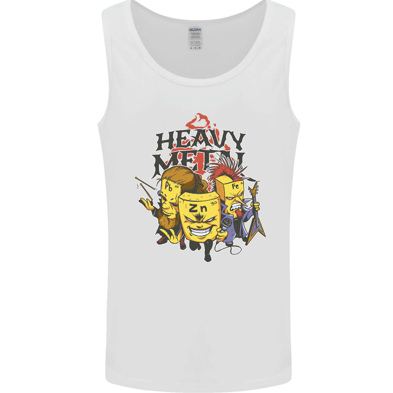 Heavy Metal Chemistry Periodic Table Mens Vest Tank Top White