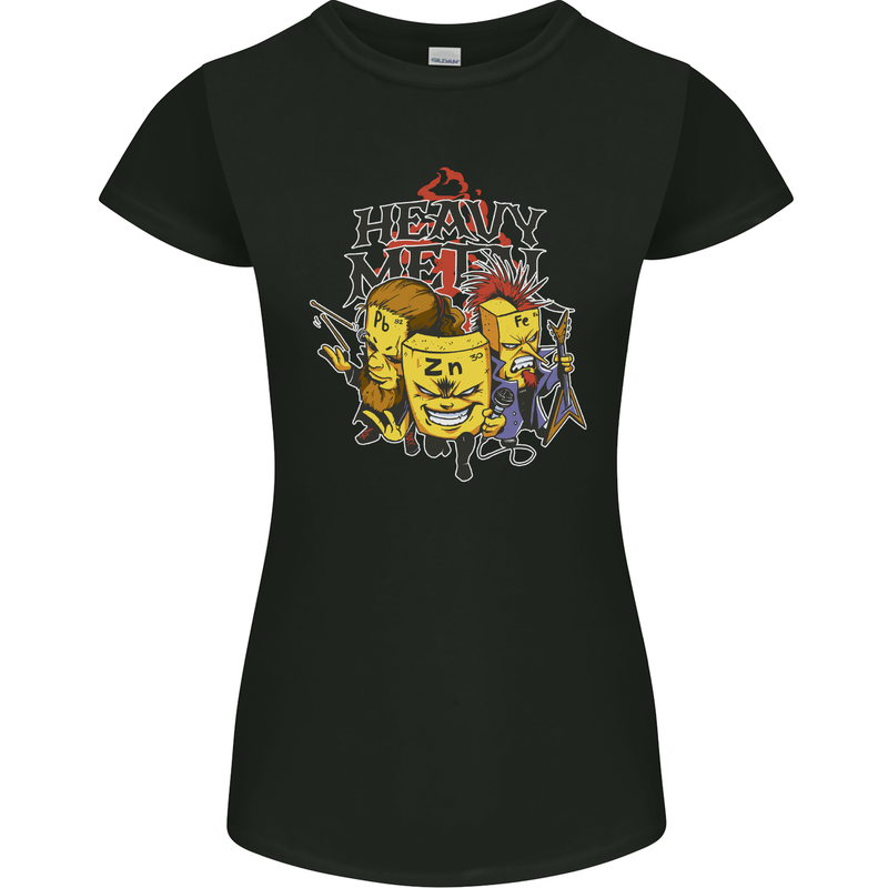 Heavy Metal Chemistry Periodic Table Womens Petite Cut T-Shirt Black