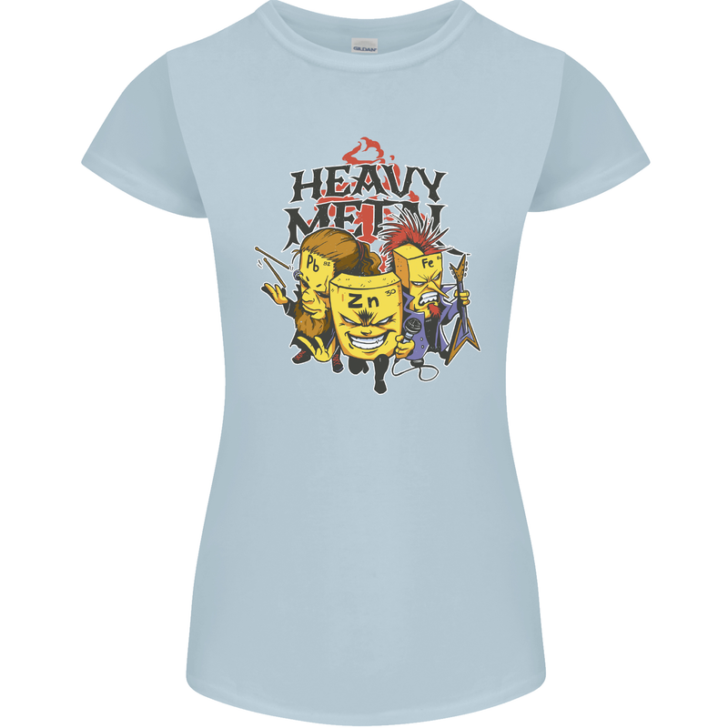 Heavy Metal Chemistry Periodic Table Womens Petite Cut T-Shirt Light Blue