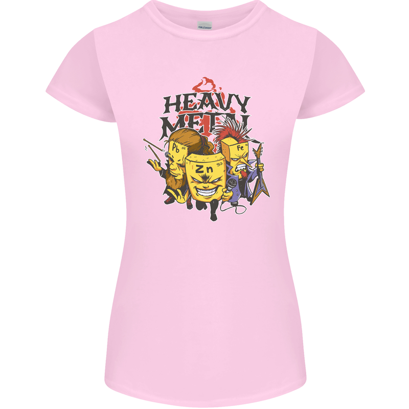 Heavy Metal Chemistry Periodic Table Womens Petite Cut T-Shirt Light Pink