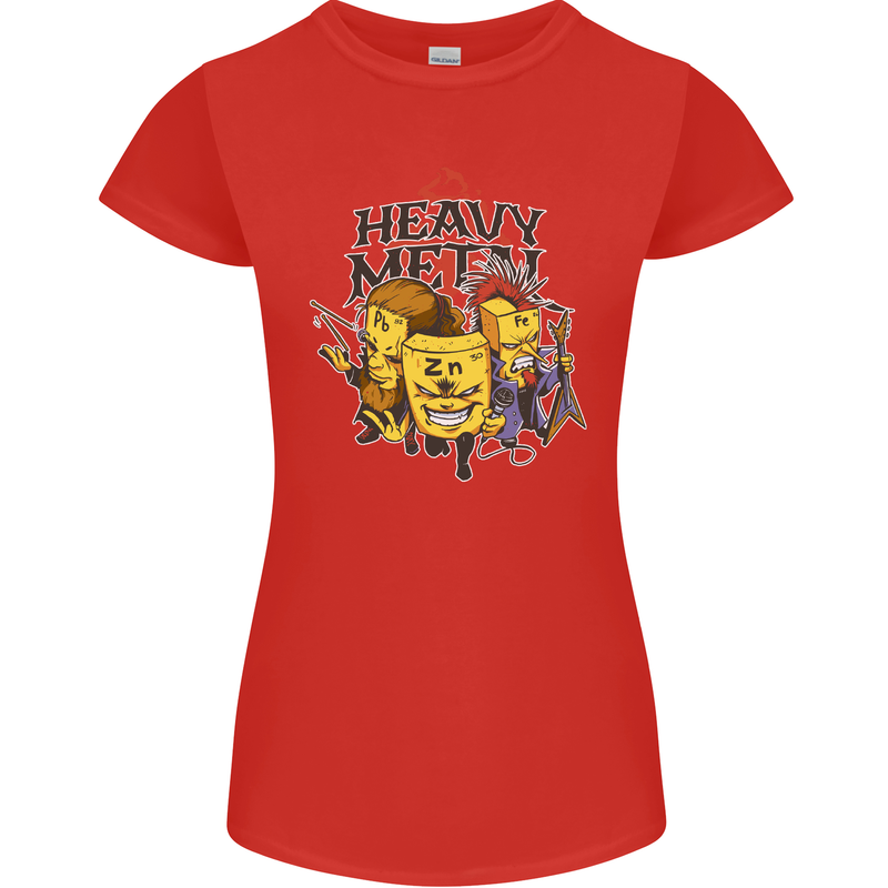 Heavy Metal Chemistry Periodic Table Womens Petite Cut T-Shirt Red