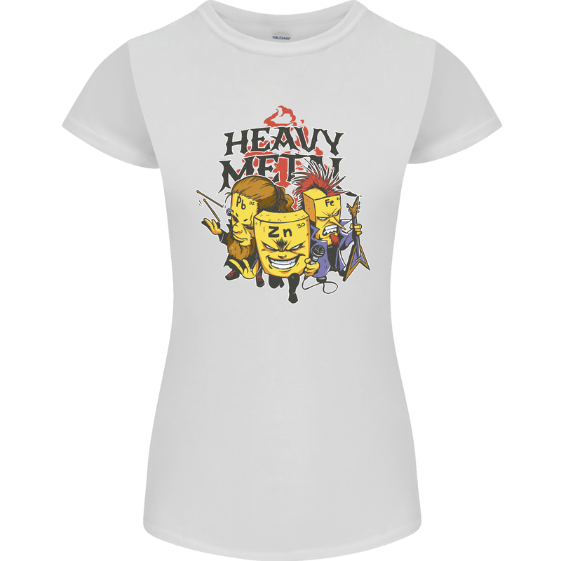 Heavy Metal Chemistry Periodic Table Womens Petite Cut T-Shirt White