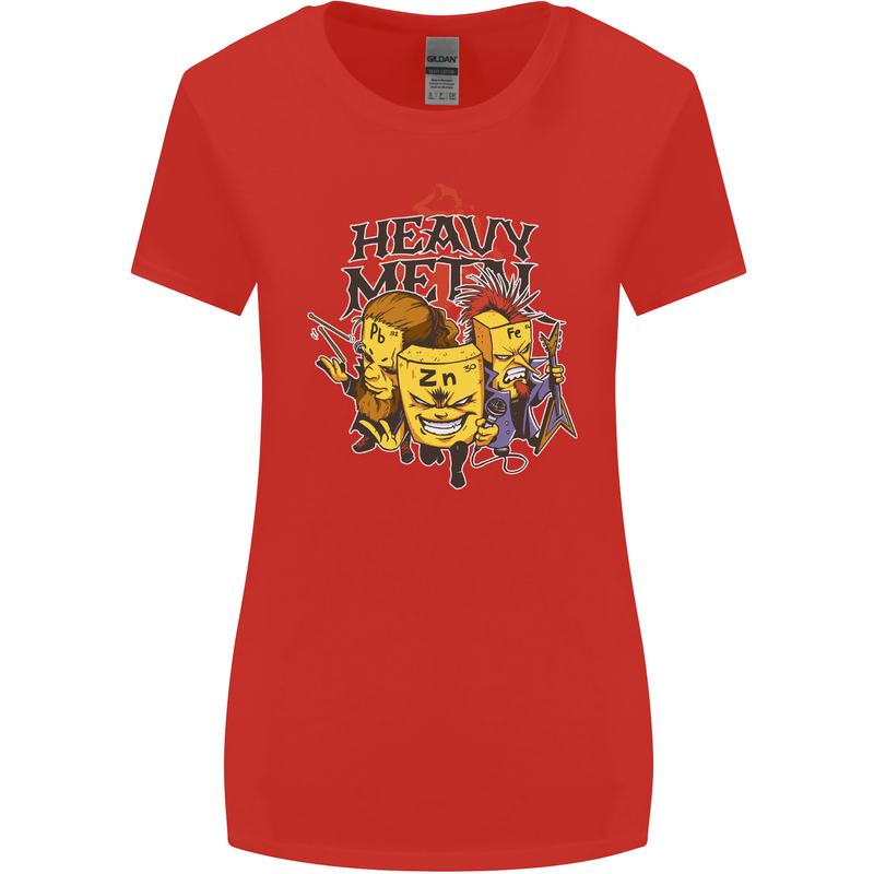 Heavy Metal Chemistry Periodic Table Womens Wider Cut T-Shirt Red