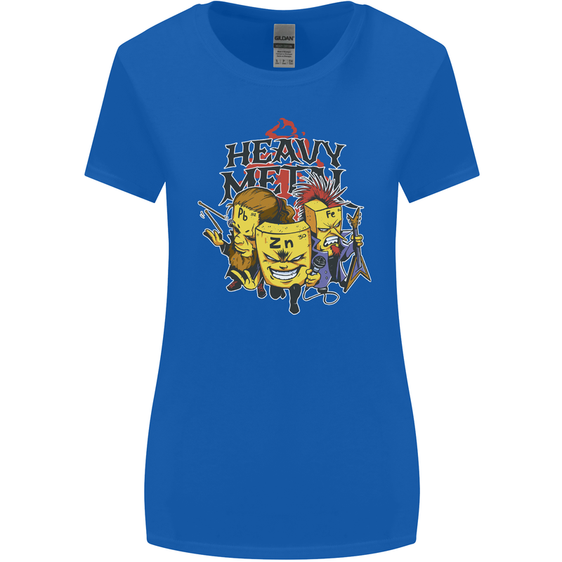Heavy Metal Chemistry Periodic Table Womens Wider Cut T-Shirt Royal Blue