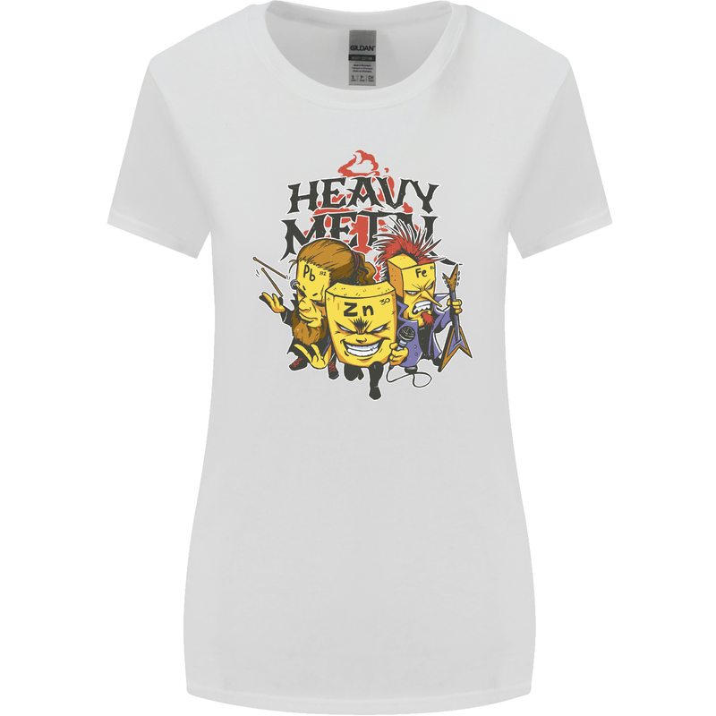 Heavy Metal Chemistry Periodic Table Womens Wider Cut T-Shirt White