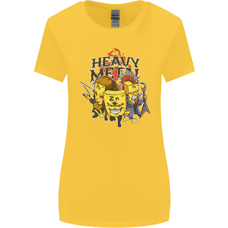 Heavy Metal Chemistry Periodic Table Womens Wider Cut T-Shirt Yellow