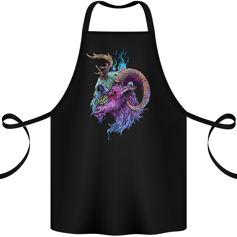 Heavy Metal Music Goat Skull Death Cotton Apron 100% Organic Black