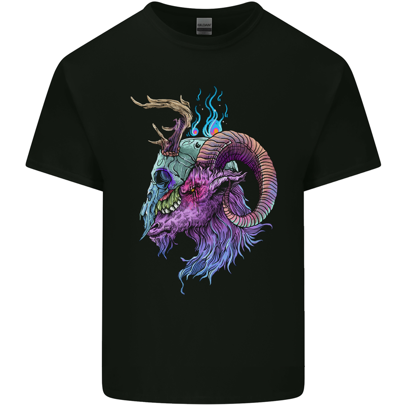 Heavy Metal Music Goat Skull Death Kids T-Shirt Childrens Black