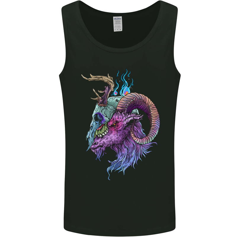 Heavy Metal Music Goat Skull Death Mens Vest Tank Top Black