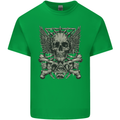 Heavy Metal Skull Rock Music Guitar Biker Mens Cotton T-Shirt Tee Top Irish Green