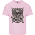 Heavy Metal Skull Rock Music Guitar Biker Mens Cotton T-Shirt Tee Top Light Pink