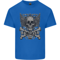 Heavy Metal Skull Rock Music Guitar Biker Mens Cotton T-Shirt Tee Top Royal Blue