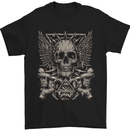 Heavy Metal Skull Rock Music Guitar Biker Mens T-Shirt Cotton Gildan Black