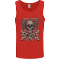 Heavy Metal Skull Rock Music Guitar Biker Mens Vest Tank Top Red