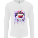 Hedgehog Watercolour Mens Long Sleeve T-Shirt White