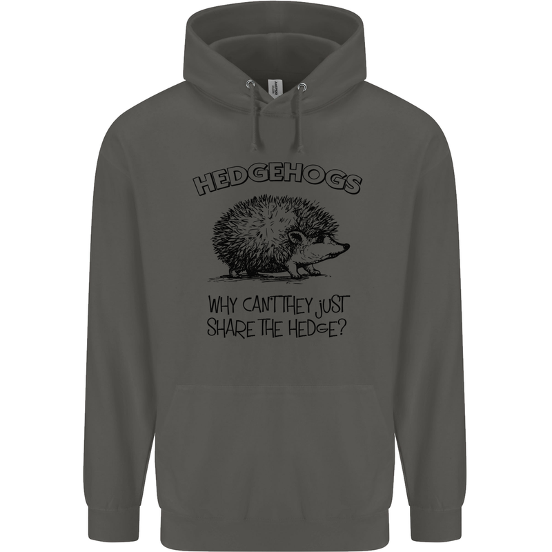 Hedgehogs Just Share the Hedge Funny Childrens Kids Hoodie Storm Grey