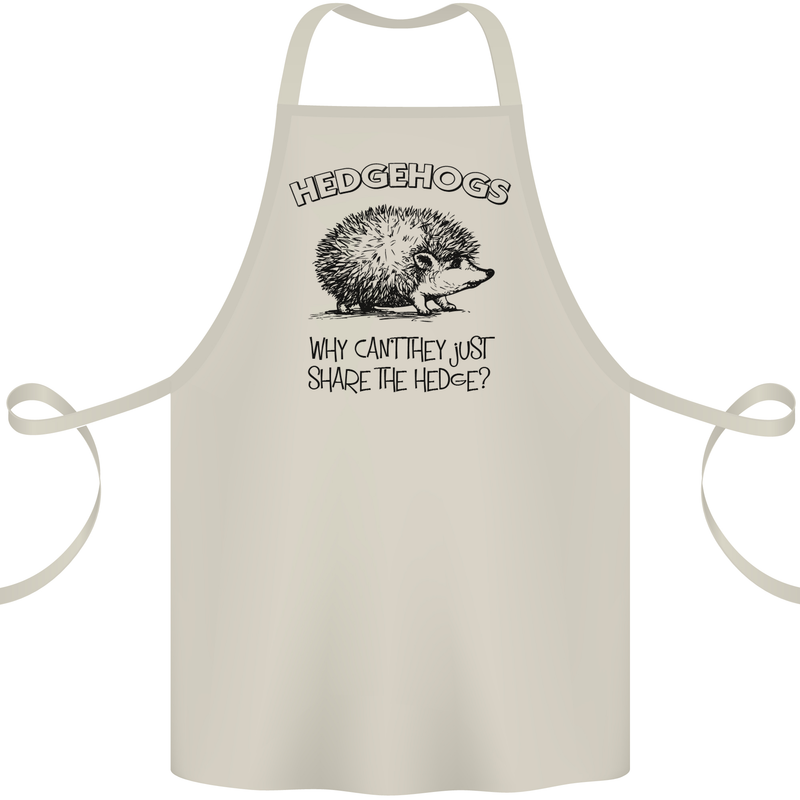 Hedgehogs Just Share the Hedge Funny Cotton Apron 100% Organic Natural