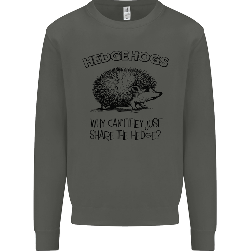 Hedgehogs Just Share the Hedge Funny Kids Sweatshirt Jumper Storm Grey