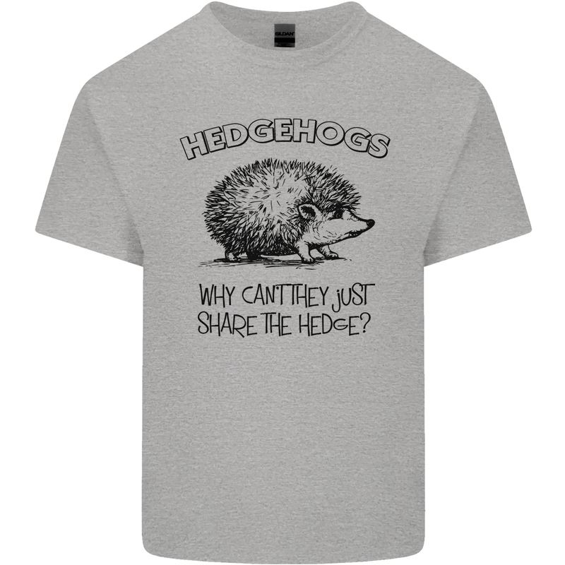 Hedgehogs Just Share the Hedge Funny Kids T-Shirt Childrens Sports Grey
