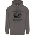 Hedgehogs Just Share the Hedge Funny Mens 80% Cotton Hoodie Charcoal