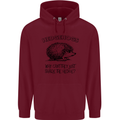 Hedgehogs Just Share the Hedge Funny Mens 80% Cotton Hoodie Maroon