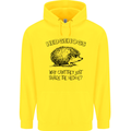 Hedgehogs Just Share the Hedge Funny Mens 80% Cotton Hoodie Yellow