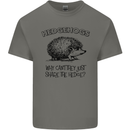 Hedgehogs Just Share the Hedge Funny Mens Cotton T-Shirt Tee Top Charcoal