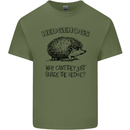 Hedgehogs Just Share the Hedge Funny Mens Cotton T-Shirt Tee Top Military Green