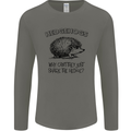 Hedgehogs Just Share the Hedge Funny Mens Long Sleeve T-Shirt Charcoal