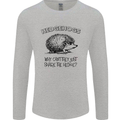 Hedgehogs Just Share the Hedge Funny Mens Long Sleeve T-Shirt Sports Grey