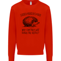 Hedgehogs Just Share the Hedge Funny Mens Sweatshirt Jumper Bright Red