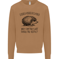 Hedgehogs Just Share the Hedge Funny Mens Sweatshirt Jumper Caramel Latte