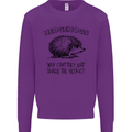 Hedgehogs Just Share the Hedge Funny Mens Sweatshirt Jumper Purple