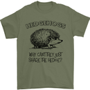 Hedgehogs Just Share the Hedge Funny Mens T-Shirt Cotton Gildan Military Green