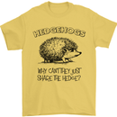 Hedgehogs Just Share the Hedge Funny Mens T-Shirt Cotton Gildan Yellow