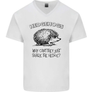Hedgehogs Just Share the Hedge Funny Mens V-Neck Cotton T-Shirt White