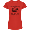 Hedgehogs Just Share the Hedge Funny Womens Petite Cut T-Shirt Red