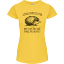 Hedgehogs Just Share the Hedge Funny Womens Petite Cut T-Shirt Yellow