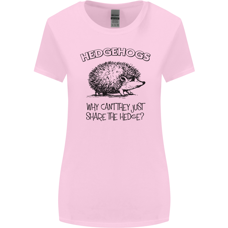 Hedgehogs Just Share the Hedge Funny Womens Wider Cut T-Shirt Light Pink