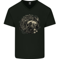 Hell Hope Horrible Skulls Gothic Biker Mens V-Neck Cotton T-Shirt Black