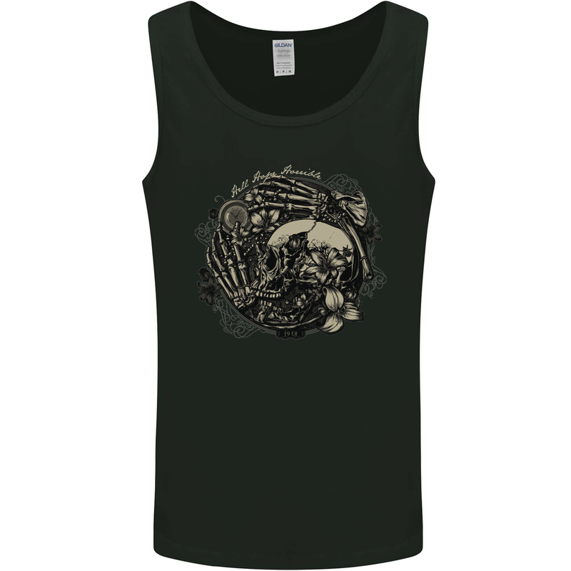 Hell Hope Horrible Skulls Gothic Biker Mens Vest Tank Top Black