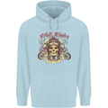 Hell Riders Motorcycle Motorbike Biker Childrens Kids Hoodie Light Blue