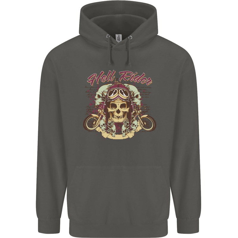 Hell Riders Motorcycle Motorbike Biker Childrens Kids Hoodie Storm Grey
