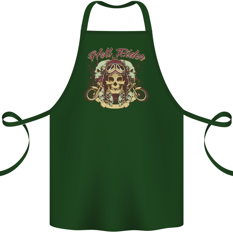 Hell Riders Motorcycle Motorbike Biker Cotton Apron 100% Organic Forest Green