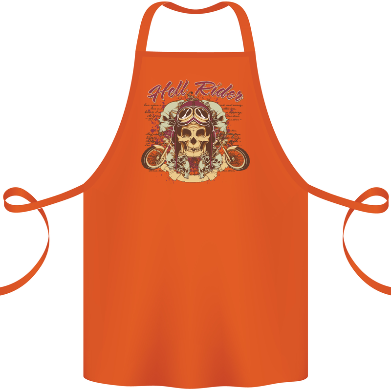 Hell Riders Motorcycle Motorbike Biker Cotton Apron 100% Organic Orange