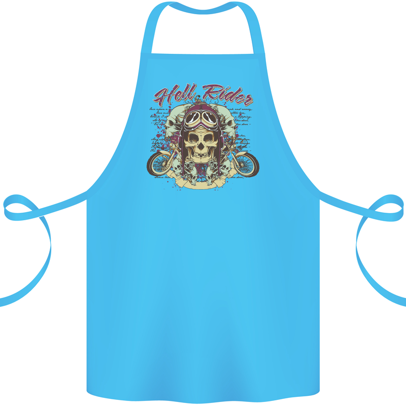 Hell Riders Motorcycle Motorbike Biker Cotton Apron 100% Organic Turquoise