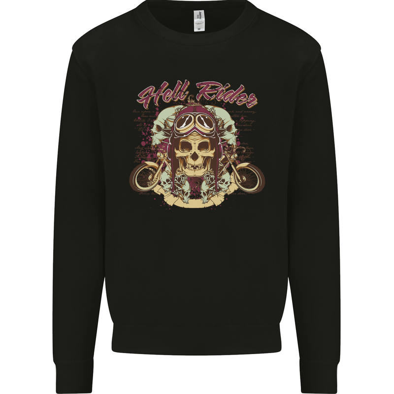 Hell Riders Motorcycle Motorbike Biker Kids Sweatshirt Jumper Black