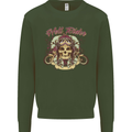 Hell Riders Motorcycle Motorbike Biker Kids Sweatshirt Jumper Forest Green